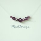 Swarovski Crystal Floating Illusion Bridal Necklace Choker for Wedding Bride Bridesmaid - Purple