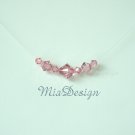 Swarovski Crystal Floating Illusion Bridal Necklace Choker for Wedding Bride Bridesmaid - Pink