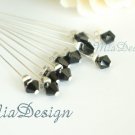 Swarovski 6mm Crystal Stem Wedding Bouquet Flower Pick Cake Topper Centrepiece Decoration Black