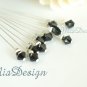 Swarovski 6mm Crystal Stem Wedding Bouquet Flower Pick Cake Topper Centrepiece Decoration Black