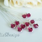 Swarovski 6mm Crystal Stem Wedding Bouquet Flower Pick Cake Topper Centrepiece Decoration Red