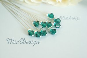 Swarovski 6mm Crystal Stem Wedding Bouquet Flower Pick Cake Topper Centrepiece Decoration Green