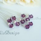 Swarovski 6mm Crystal Stem Wedding Bouquet Flower Pick Cake Topper Centrepiece Decoration Purple