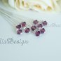Swarovski 6mm Crystal Stem Wedding Bouquet Flower Pick Cake Topper Centrepiece Decoration Purple