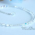 Swarovski Crystal Sterling Silver Bridal Anklet for Wedding Bride / Gift to Bridesmaid