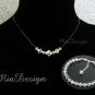 Swarovski Crystal Floating Illusion Necklace Bracelet Bridal Set Bride Bridesmaid Sterling Silver