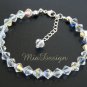 Swarovski Crystal Floating Illusion Necklace Bracelet Bridal Set Bride Bridesmaid Sterling Silver