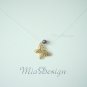 Swarovski Crystal Floating Illusion Golden Butterfly Bridal Necklace Gift to Bridesmaid - Purple