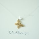 Swarovski Crystal Floating Illusion Golden Butterfly Bridal Necklace Gift to Bridesmaid - Clear ab