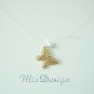 Swarovski Crystal Floating Illusion Golden Butterfly Bridal Necklace Gift to Bridesmaid - Clear ab