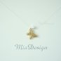 Swarovski Crystal Floating Illusion Golden Butterfly Bridal Necklace Gift to Bridesmaid - Clear ab