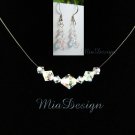 Swarovski Crystal Floating Illusion Necklace & Earrings Bridal Set Bride / Gift to Bridesmaid