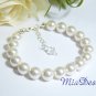 Swarovski Crystal & Pearl Wedding Bridal Bracelet Earrings Set / Bridesmaid Gift- Sterling Silver