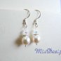 Swarovski Crystal & Pearl Wedding Bridal Bracelet Earrings Set / Bridesmaid Gift- Sterling Silver