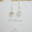 Swarovski Crystal Floating Illusion Necklace Earrings Wedding Set for Gift to Bridesmaid