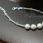 Swarovski Crystal Pearl Sterling Silver Bridal Bracelet Wedding Bride Gift to Bridesmaid Tube Glass