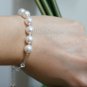 Swarovski Crystal Pearl Sterling Silver Bridal Bracelet Wedding Bride Gift to Bridesmaid Tube Glass
