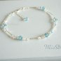 Swarovski Crystal Sterling Silver Bridal Anklet Wedding Bride / Gift to Bridesmaid - Something Blue