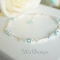 Swarovski Crystal Sterling Silver Bridal Anklet Wedding Bride / Gift to Bridesmaid - Something Blue