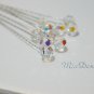 10 pcs 8mm Round Swarovski Clear AB Crystal Stems Wedding Bouquet Floral Pick Centerpieces Table