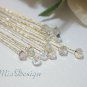 12 Swarovski 6mm Clear AB Crystal 8" Golden Stems Wedding Flower Bouquet Centerpieces Decoration
