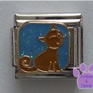 Brown cat against blue glitter sky Italian Charm