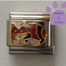 Calico cat curled up Italian Charm