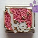 White spotted cat with paw prints Italian Charm