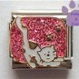 White spotted cat with paw prints Italian Charm