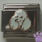 Adorable White Poodle Dog Italian Charm