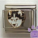 Gorgeous Black and White Husky Dog Italian Charm