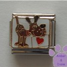 I Love My Dog and My Dog Loves Me Italian Charm with red heart