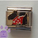 Scottish Terrier Italian Charm Scottie Dog in Red Coat