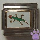 Gecko Lizard on White Background Italian Charm