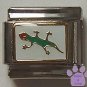 Gecko Lizard on White Background Italian Charm