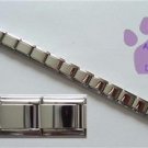 Shiny Silvertone Italian Charm Starter Bracelet with 18 Links