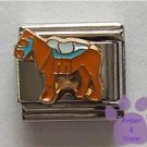 Brown Horse Italian Charm with Saddle