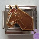 Brown Horse's Head Italian Charm
