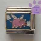 When Pigs Fly Italian Charm Pig with Wings Flying in Sky