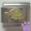 Cute Smiling Turtle Italian Charm with Pale Green Shell