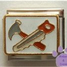 Hammer and Saw Italian Charm for Carpenter or Home Repair