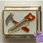 Hammer and Saw Italian Charm for Carpenter or Home Repair