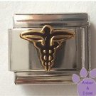 Black Caduceus Medical Symbol Italian Charm for Doctor or Nurse