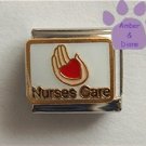 Nurses Care Italian Charm Hand Holding a Heart in Palm
