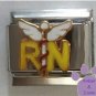 RN with Caduceus Italian Charm - Medical Symbol for Nurse