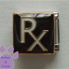 RX Prescription Symbol Italian Charm for Pharmacist Druggist