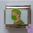 Surgeon or Doctor in Green Scrubs Italian Charm