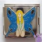 Sweet Blue Fairy Kneeling Italian Charm Megalink
