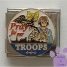 Pray for our TROOPS Italian Charm Megalink Yellow Ribbon Soldier