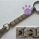 Silver Italian Charm DIAMOND Key Chain ring & hook 5 links